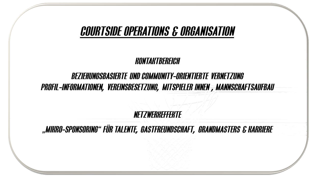 Betrieb und Organisation am Spielfeldrand