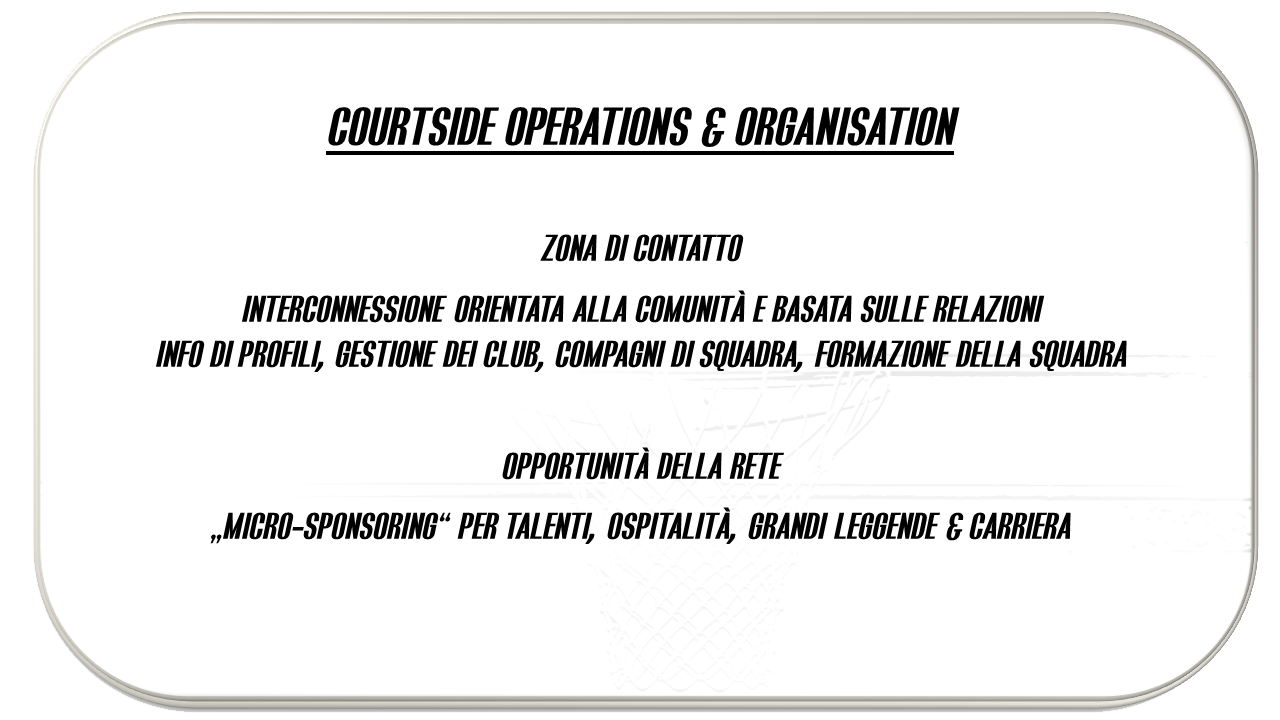 Operazioni e Organizzazione a bordo campo