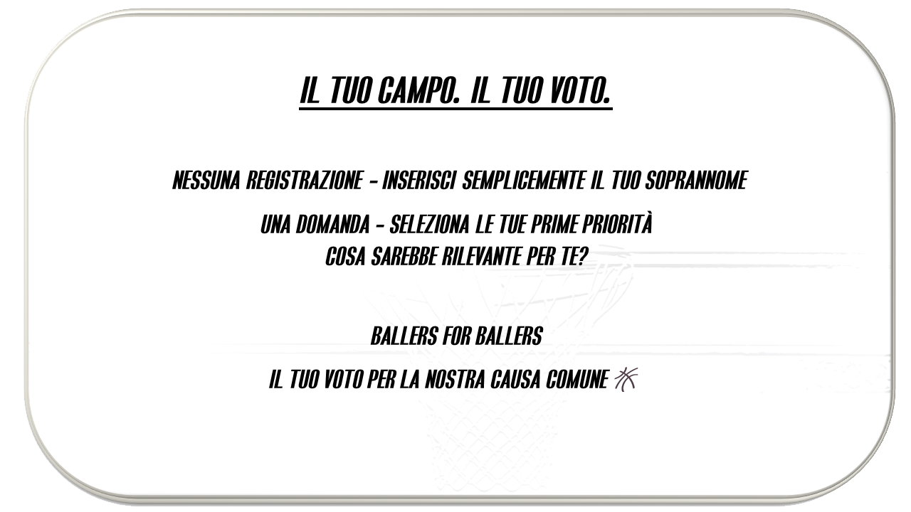 Il tuo campo. Il tuo voto.