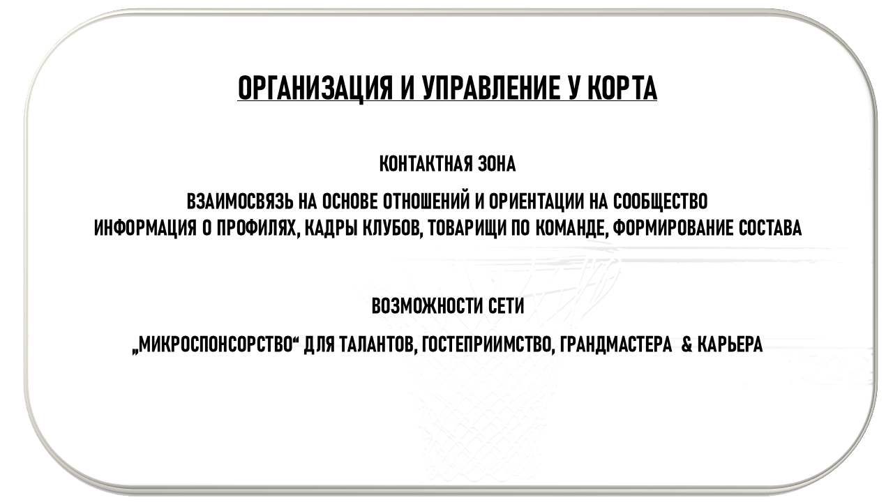 Операции и организация у корта